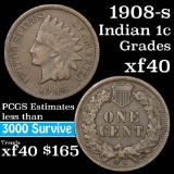 1908-s Indian Cent 1c Grades xf