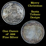 1 ounce .999 fine Silver Round Christmas, Santa Design