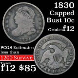 1830 Capped Bust Dime 10c Grades f, fine