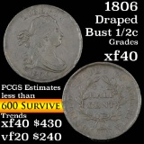 1806 Draped Bust Half Cent 1/2c Grades xf (fc)