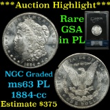 ***Auction Highlight*** NGC 1884-cc GSA Morgan Dollar $1 Graded ms63 PL by NGC (fc)