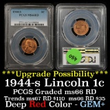 PCGS 1944-s Lincoln Cent 1c Graded ms66 RD By PCGS