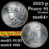 1923-p Peace Dollar $1 Grades Choice+ Unc