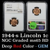 NGC 1944-s Lincoln Cent 1c Graded ms65 RD By NGC