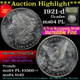 ***Auction Highlight*** 1921-d Morgan Dollar $1 Graded Choice Unc PL by USCG (fc)