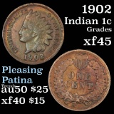 1902 Indian Cent 1c Grades xf+