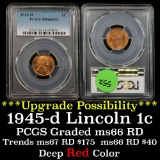 PCGS 1945-d Lincoln Cent 1c Graded ms66 RD By PCGS
