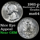 1961-p Washington Quarter 25c Grades Choice Unc