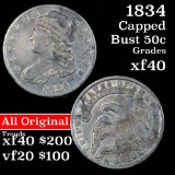 1834 Capped Bust Half Dollar 50c Grades xf (fc)