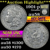 ***Auction Highlight*** Key Date 1901-p Morgan Dollar $1 Graded Choice AU/BU Slider by USCG (fc)