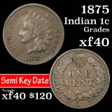 1875 Indian Cent 1c Grades xf