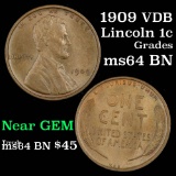 1909 VDB Lincoln Cent 1c Grades Choice Unc BN