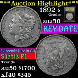 ***Auction Highlight*** Better Date 1892-s Morgan Dollar $1 Graded AU, Almost Unc by USCG (fc)