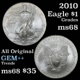 2010 Silver Eagle Dollar $1 Grades GEM+++ Unc