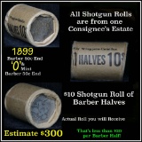 Barber Half 50c Shotgun Roll, 1899 on one end and a 'o' mint on the other end, 20 pcs.