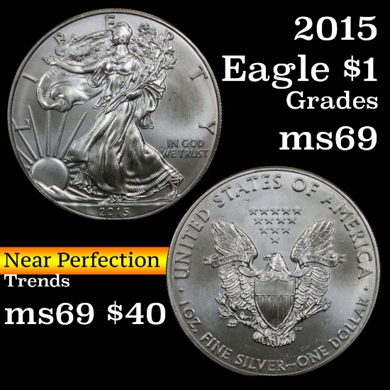 2015 Silver Eagle Dollar $1 Grades ms69