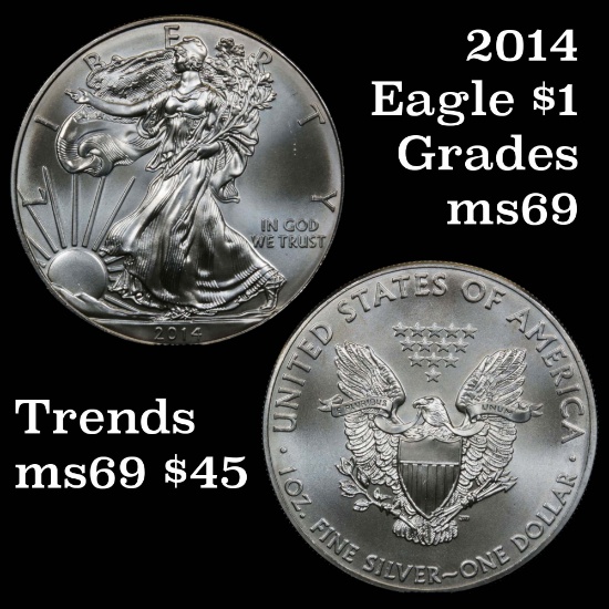 2014 Silver Eagle Dollar $1 Grades ms69