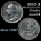 1955-d Washington Quarter 25c Grades Choice Unc