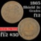 1865 2 Cent Piece 2c Grades f, fine