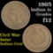 1865 Indian Cent 1c Grades f, fine