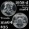 1958-d Franklin Half Dollar 50c Grades Choice Unc