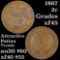 1867 2 Cent Piece 2c Grades xf+