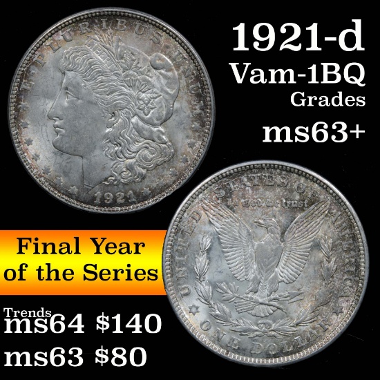 1921-d Vam 1BQ, Rarity 6 Morgan Dollar $1 Grades Select+ Unc