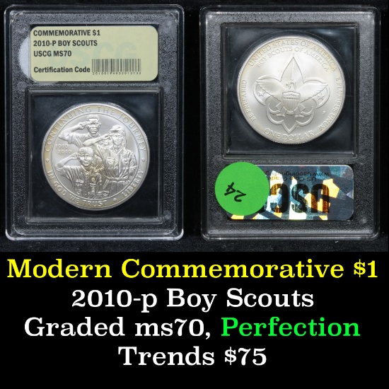 2010-p Boy Scouts Modern Commem Dollar $1 Graded Perfection, Gem++ by USCG