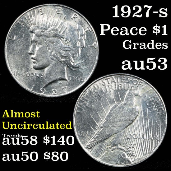 1927-s Peace Dollar $1 Grades Select AU