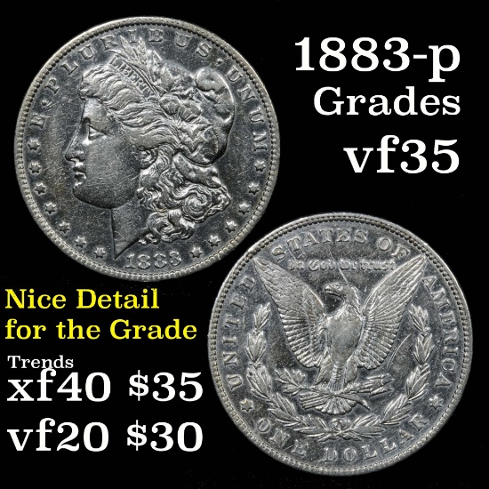 1883-p Morgan Dollar $1 Grades vf++