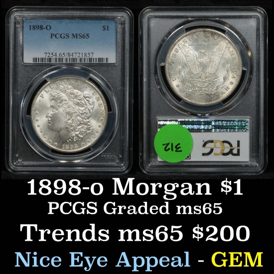 PCGS 1898-o Morgan Dollar $1 Graded ms65 by PCGS (fc)