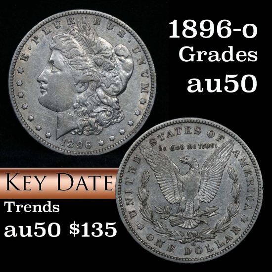 Key date 1896-o Morgan Dollar $1 Grades AU, Almost Unc
