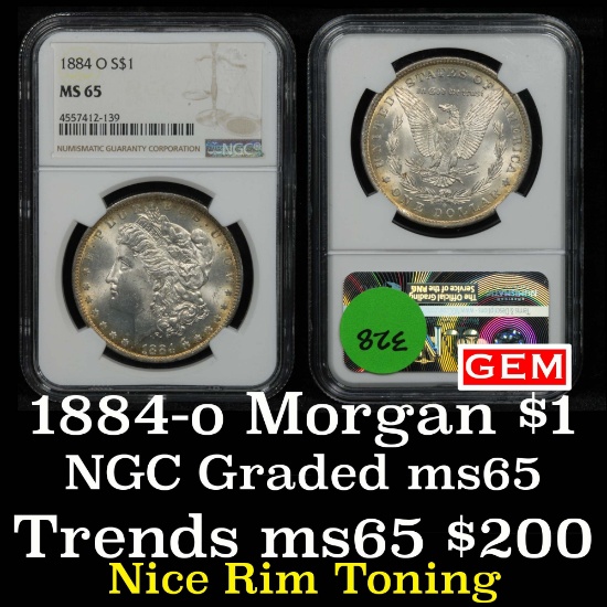 NGC 1884-o Morgan Dollar $1 Graded ms65 by NGC (fc)