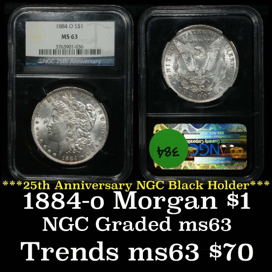 NGC 1884-o Morgan Dollar $1 Graded ms63 by NGC