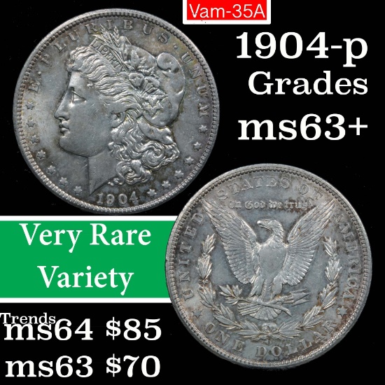 1904-o Vam 35A R-6 Morgan Dollar $1 Grades Select+ Unc