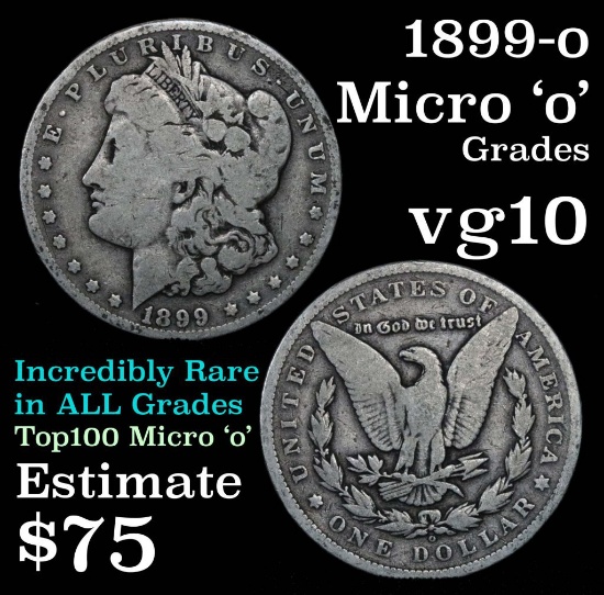 1899-o Micro 'o' Morgan Dollar $1 Grades vg+