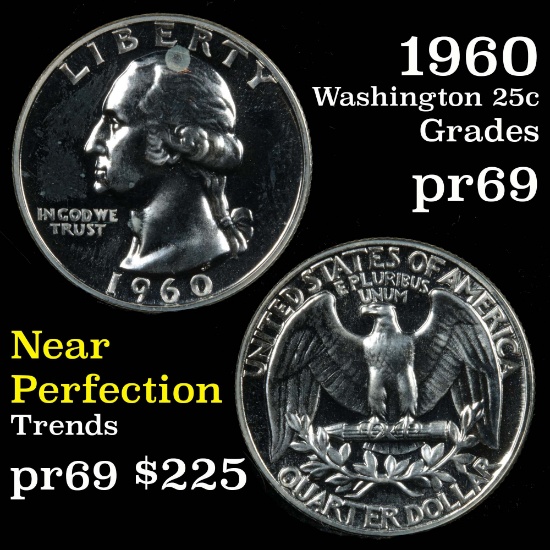 1960 Proof Washington Quarter 25c Grades GEM++ Proof (fc)