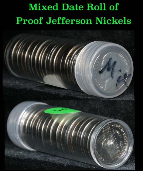 1 Full Mixed Date roll of Proof Jefferson Nickels 5c