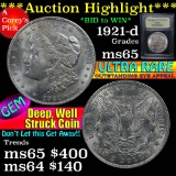 ***Auction Highlight*** 1921-d Morgan Dollar $1 Graded GEM Unc by USCG (fc)