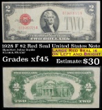 1928 F $2 Red Seal United States Note Grades xf+