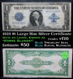 1923 $1 Large Size Silver Certifcate Grades vf, very fine