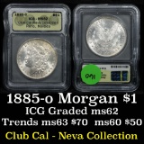 ***Pedigree Alert*** 1885-o Morgan Dollar $1 Graded ms62 by ICG