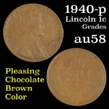 1940-p Lincoln Cent 1c Grades Choice AU/BU Slider