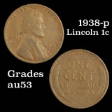 1938-p Lincoln Cent 1c Grades Select AU