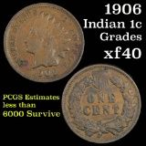 1906 Indian Cent 1c Grades xf