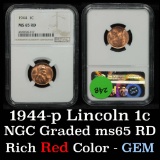 NGC 1944-p Lincoln Cent 1c Graded ms65RD by NGC