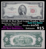 1953 B $2 Red Seal Legal Tender Note Grades Choice AU/BU Slider