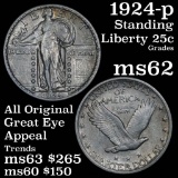 1924-p Standing Liberty Quarter 25c Grades Select Unc (fc)