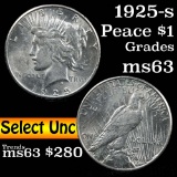 1925-s Peace Dollar $1 Grades Select Unc