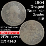 1804 Draped Bust Half Cent 1/2c Grades f+